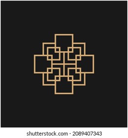 Square Ornaments Plus Hashtag, Logo Design Inspiration