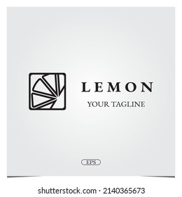 square outline lemon Logo design logo premium elegant template vector eps 10