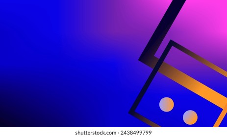 Square outlines over dark blue and pink twilight colors background