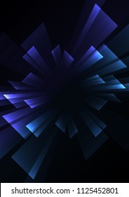 square overlap stripe rush in dark background, bar layer backdrop, simple technology template, vector illustration