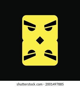 square owl illustration. suitable for logo, icon, symbol and sign. yellow
