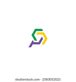 square P vector technology logotype icon