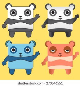 Square panda cartoon character