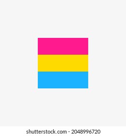 Square pansexual flag with white background