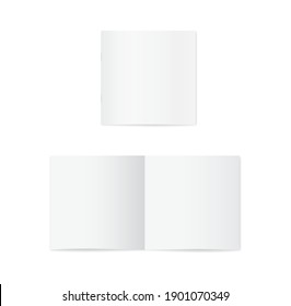 square paper brochure blank template 3d icon