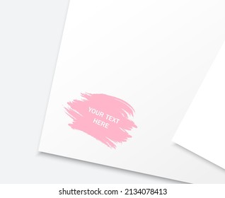 Square Paper Mockup With Realistic Shadows Overlays Leaves On Light Background. Template Flyer, Poster, Blank, Social Media Post, Logo Template In A Trendy Style