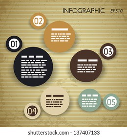 square paper vintage infographic with bubbles. infographic concept.