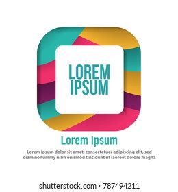 square papercut shape design template