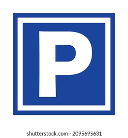 Square parking sign icon. Vector.