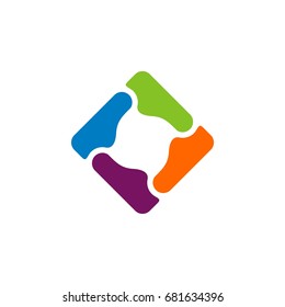 Square Partnership Logo Template Illustration Design. Vector EPS 10.