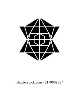 Square Pattern Abstract Geometric Design Elements. glyph style design. simple design editable