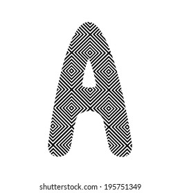 Square pattern alphabet A for decoration.
