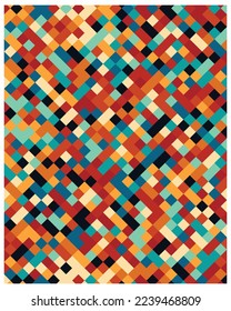 Square pattern in beautiful color scheme, Vector pattern, wallpaper, Abstract