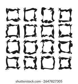 Square pattern design. Black block texture. Geometric tile illustration. Vector modern art.