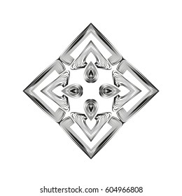 Square pattern design element. Vector art.