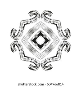 Square pattern design element. Vector art.