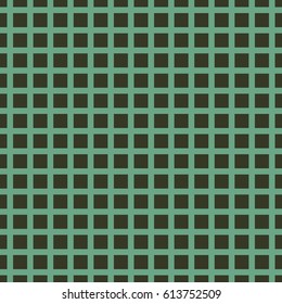 Square pattern in fashion trend colors. Green seamless vector