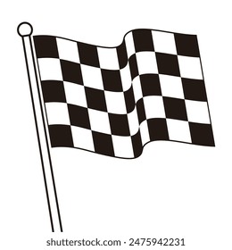 Bandera de patrón cuadrado en blanco y negro para bandera de inicio, stock de Vector aislado sobre fondo blanco, eps