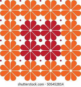 The square pattern with floral ornament