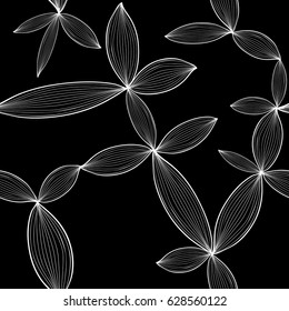 The square pattern with floral ornament in doodle style