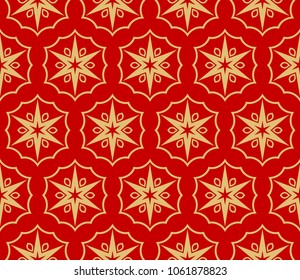 Square pattern with geometric red Ornament. Vector design FOR tile, carpet, tablecloth fabric, pillow, bags, cover,vector elements.