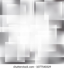 Square pattern with glow light abstract color black and white background vector
