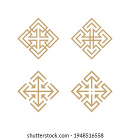 Square pattern motif logo design collection