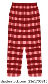 Square pattern pajama bottom. vector illustration