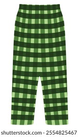 Square pattern pajama bottom. vector illustration
