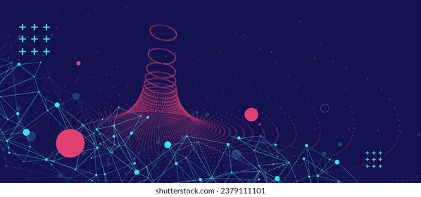 Square pattern.  Perspective grid background. Technology(science) style. Vector Illustration.