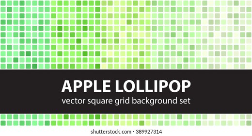Square pattern set Apple Lollipop. Vector seamless geometric backgrounds