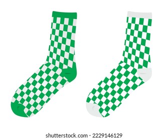 Square pattern sock. vector illustration