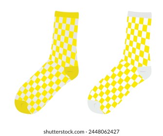 Square pattern sock. vector illustration