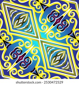 Patrón cuadrado Batik tradicional indonesio para decorar diseños de azulejos, paredes, pisos y productos textiles comerciales