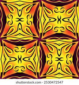 Patrón cuadrado Batik tradicional indonesio para decorar diseños de azulejos, paredes, pisos y productos textiles comerciales