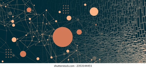 Square pattern. Wireframe background. Futuristic vector illustration.