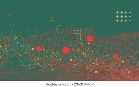 Patrón cuadrado. Fondo del marco de cables. Ilustración vectorial futurista.