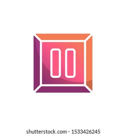 Square pause button flat icon, vector sign, colorful pictogram isolated on white. Symbol, logo illustration. Flat style design