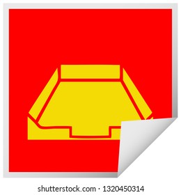 square peeling sticker cartoon of a in box