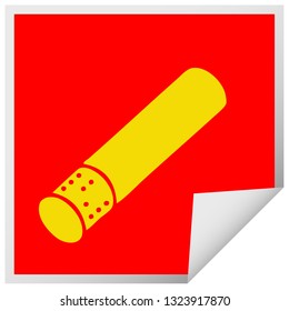 caricatura de pegatinas de pelado cuadrado de un cigarrillo