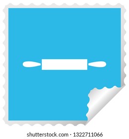 square peeling sticker cartoon of a rolling pin