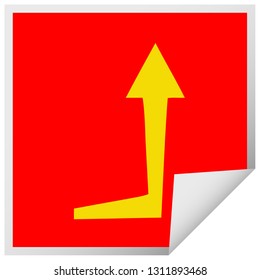 square peeling sticker quirky cartoon arrow