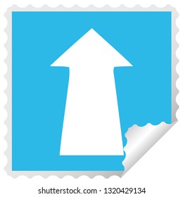square peeling sticker quirky cartoon arrow