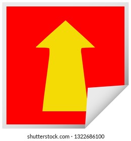 square peeling sticker quirky cartoon arrow