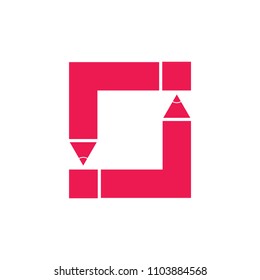 square pencil design logo vector