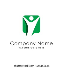 square people green logo template