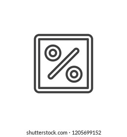 Square Percentage outline icon. linear style sign for mobile concept and web design. Discount Percent simple line vector icon. Sale symbol, logo illustration. Pixel perfect vector graphics