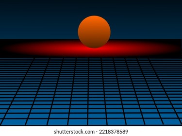 square perspective abstract retro background vector in 80's style