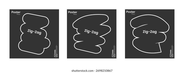 Square Photo Collage Template with Zig-zag Frame Design