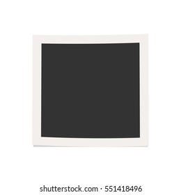 Square photo frame with shadow. Vector illustration isolated on white background